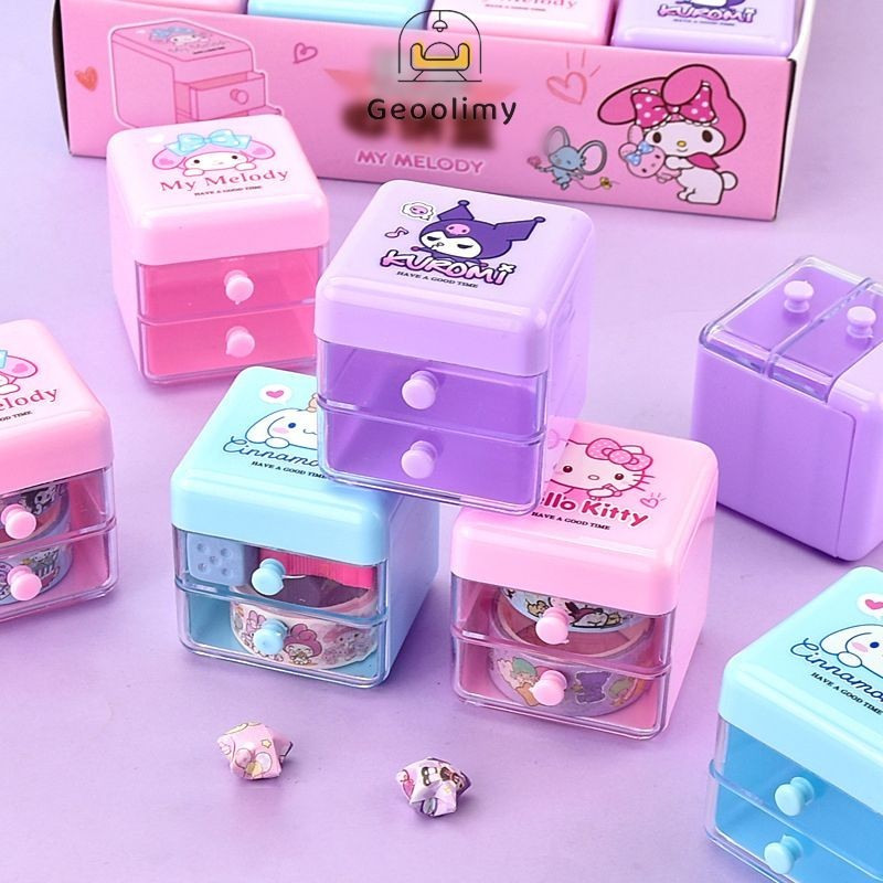 Kotak Laci Dua Lapis Kartun Sanrio Kotak Penyimpanan Barang Kecil Dua Lapis Kotak Permen Perhiasan H