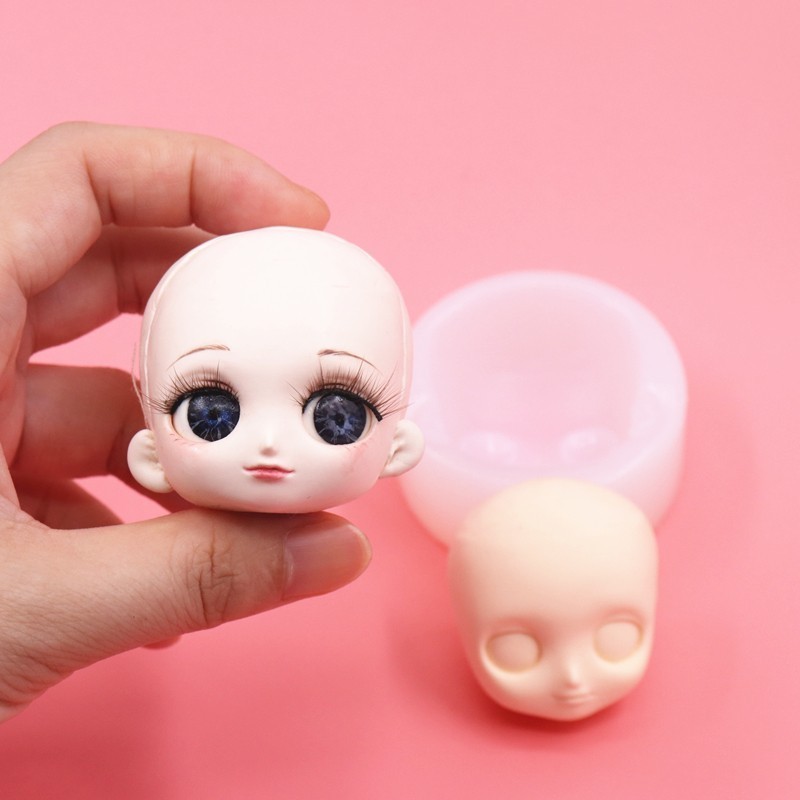 Clay cartoon ABU silicone face mold soft pottery fondant face mold Q version face hand-made doll fac