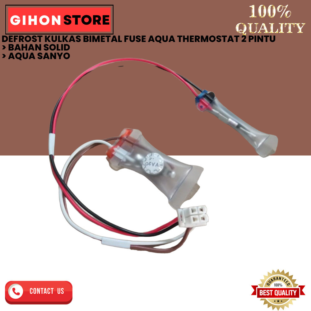 DEFROST KULKAS BIMETAL FUSE AQUA THERMOSTAT 2 PINTU