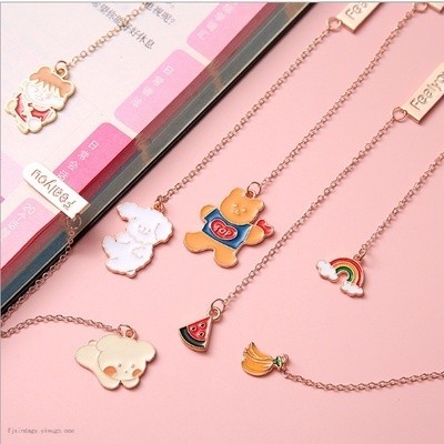 

SMM Pembatas Buku Karakter Cartoon Bookmark Paper Clip Besi Motif Kartun Penjepit Buku Dengan Liontin Bahan Metal