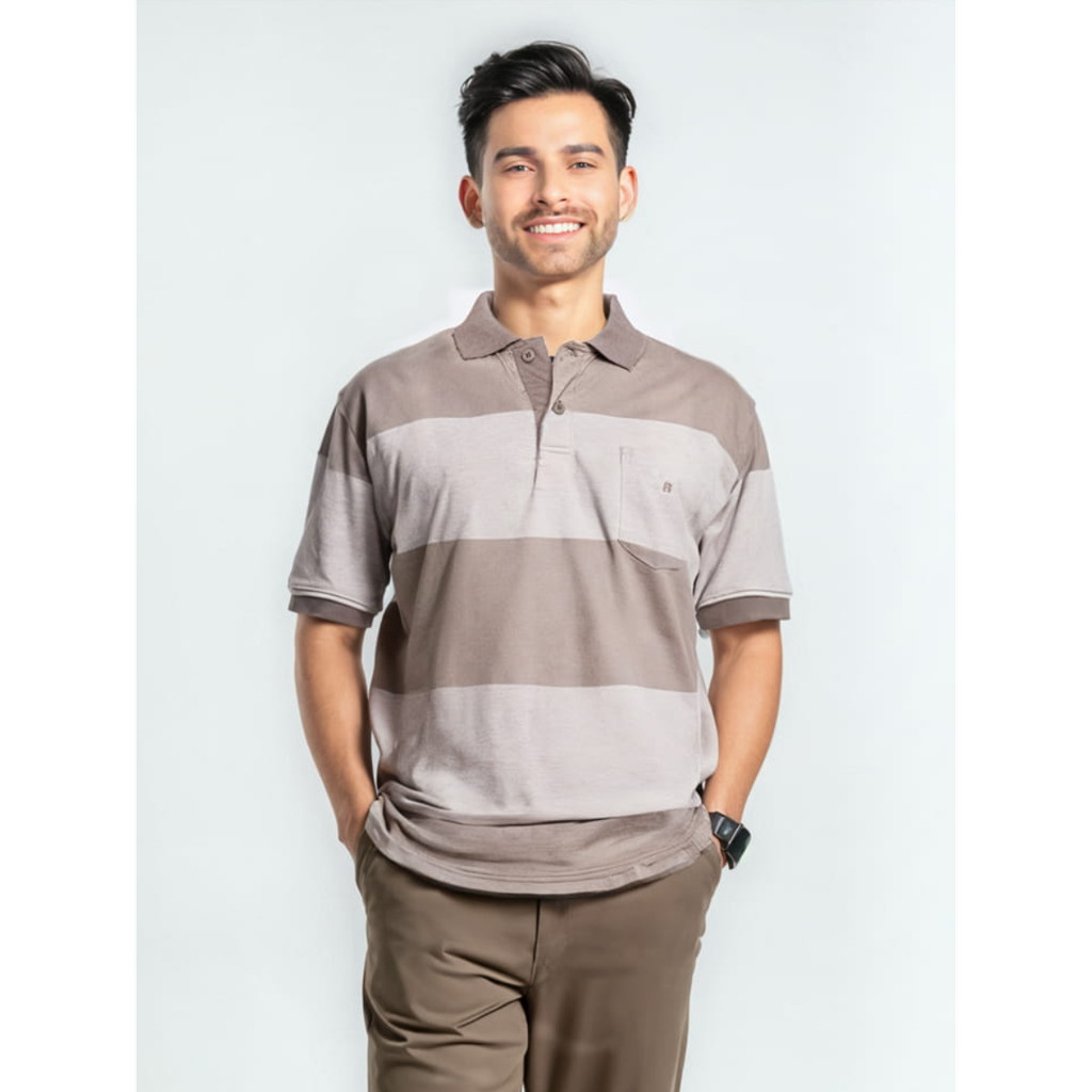 Baverre Man by Hassenda - Kaos Polo Pria Lengan Pendek Ghazi Coklat