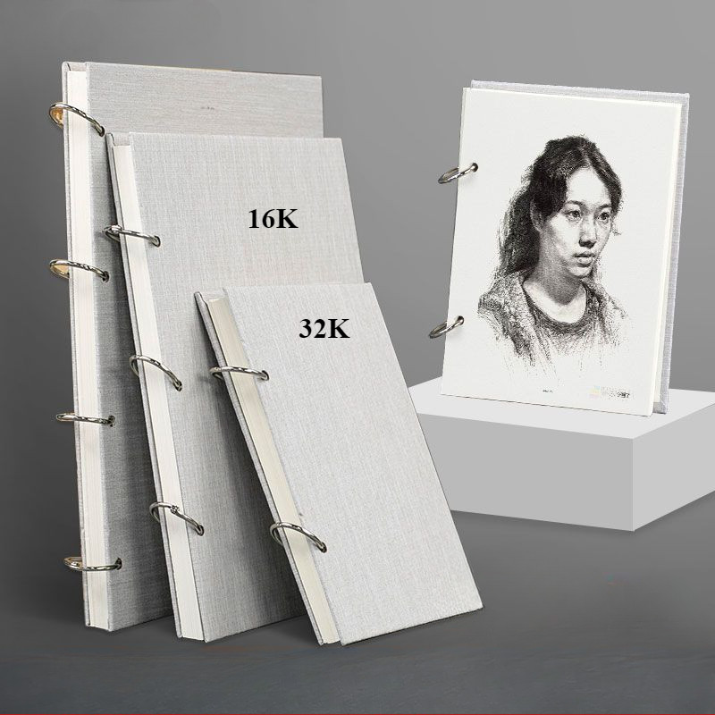 

【Ready】Retro Spiral Sketchbook buku gambar sketsa 60 lembar Linen Hardcover 120 Pages 160GSM Refillable Notebook for Art Supplies Watercolor Drwaing