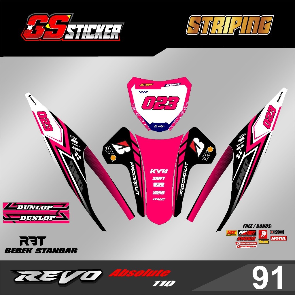 Sticker Striping Motor Rbt Revo Absolute Rbt Bebek Modif Supermoto Rbt New Terbaru