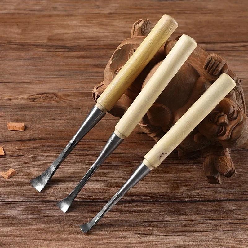 

10mm 15mm 20mm Woodworking Arc Cutter Round Carving Knife Embryo Cutter Root Carving Tools Wood Scraper Manual Roughing Knife