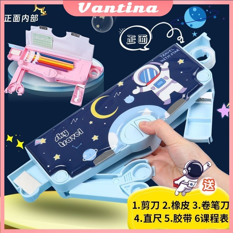 

RB Pencil Box Kotak Pensil Mekanik Multifungsi Pensil Box Lengkap Peruncing Gunting Isolasi