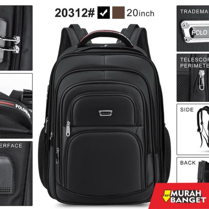 tas ransel wanita import POLO GLAD Tas Ransel Jumbo 20 Inch Expanding backpack Wanita Pria Port USB 