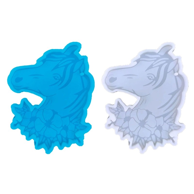 

Shiny Glossy Horse Head Ornaments Silicone Epoxy Resin Mold DIY Keychain Pendant Jewelry for Valentine Gift Craft