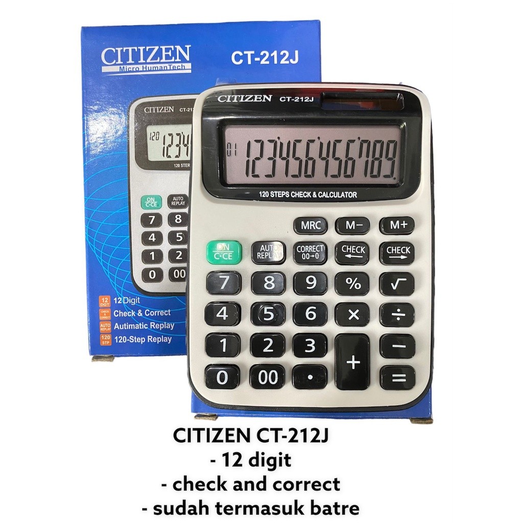

Kalkulator Citizen CT-212J / CT 212 J 12 Digit Check & Correct