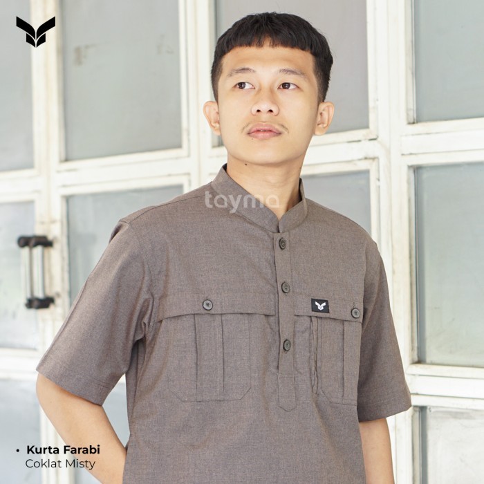 Baju Koko, Koko Kurta, Baju Tactical, Baju Seragam Kerja, Baju Outdoor - Coklat Misty, M