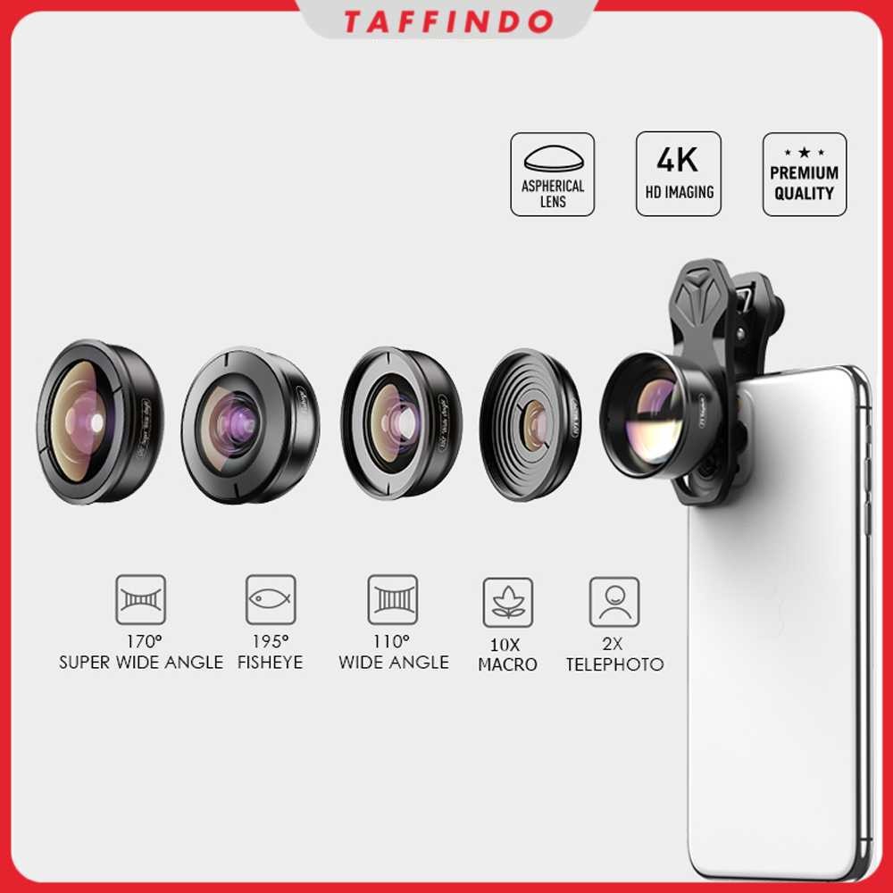 Lensa Kamera Smartphone Universal Clip 5 in 1 Lens - APEXEL APL-HB5