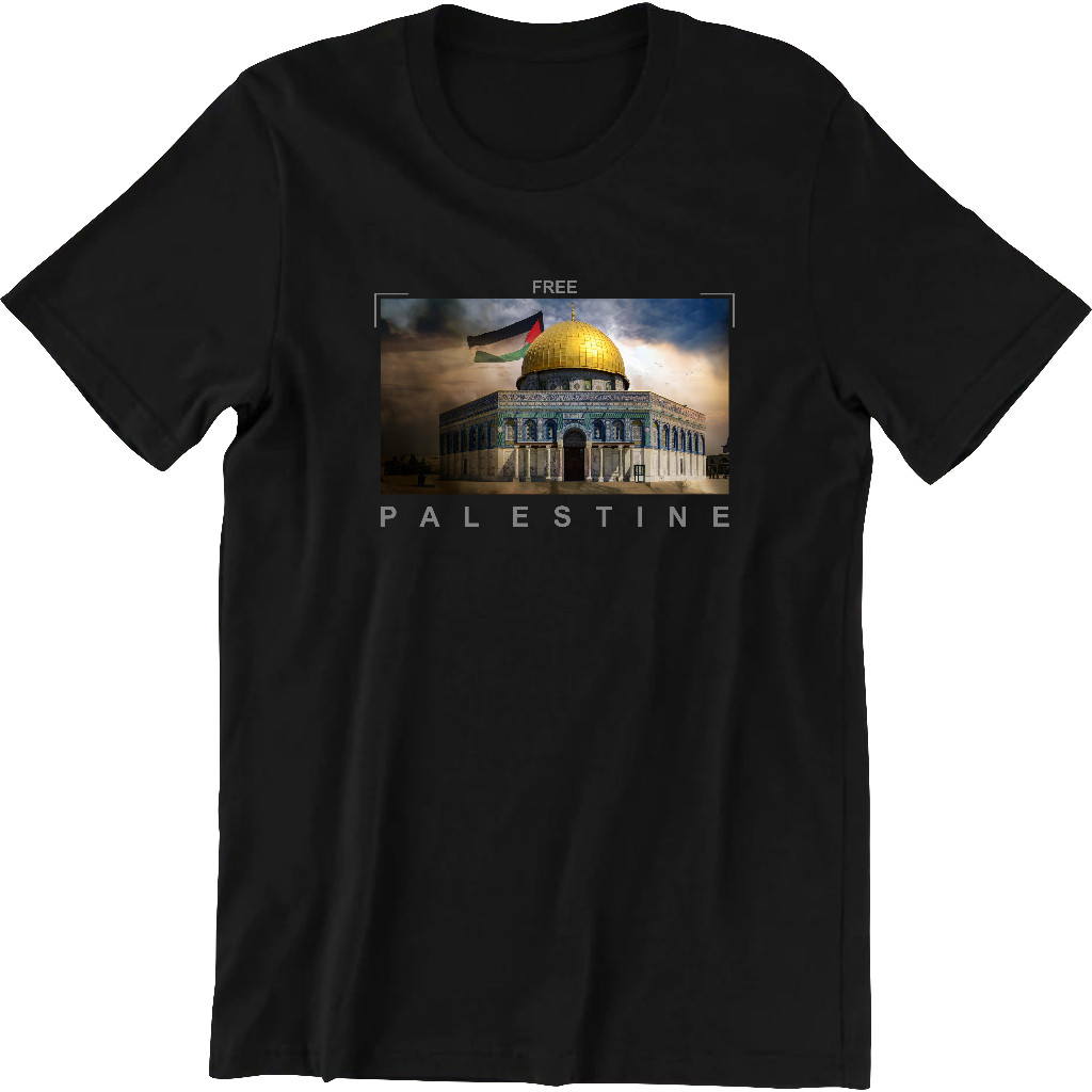 Baju palestina lengan pendek kaos dukungan muslim gaza masjid al aqsa