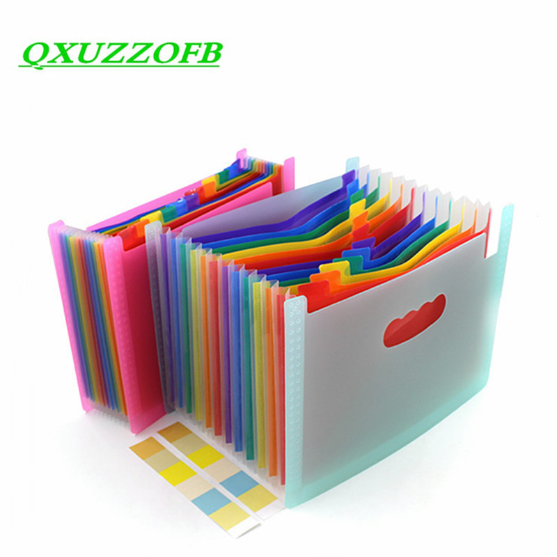 

13 Layers/Pockets A4 Document Storage Box Folders Organ Bag Plastic Organizer For TestPaper Student Teacher Office Accessories