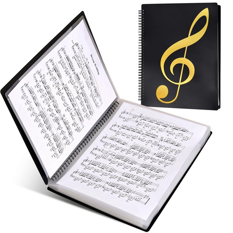 

Sheet Music Folder, 60 Pages, Sheet Music/Holder,Fits Letter Size A4, Writable & Detachable Choir Folder (Black)