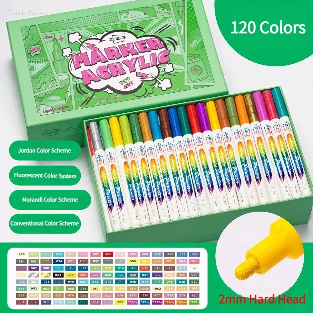 

12-120 Colors Acrylic Paint Marker Pens for Rock Painting Paint Markers for Stone Wood Slices Egg Easter Decorations Ceramic Art