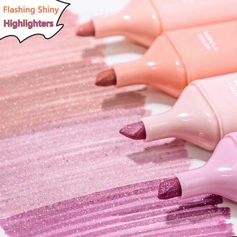 

4pcs Pena Spidol Pena Spidol Nib Pahat Lembut Berwarna-Warni Kemas Bok