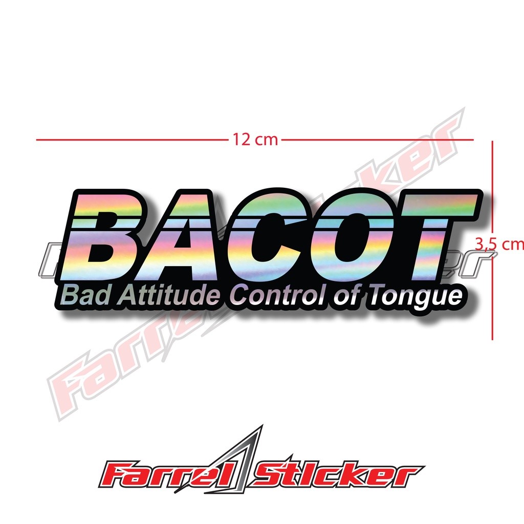 Stiker Hologram Sticker Bacot 12 Cm