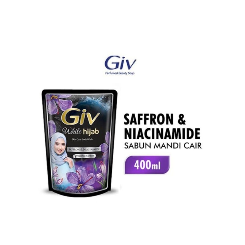 Sabun Cair Giv White Hijab Saffron dan Niacinamide 400ml