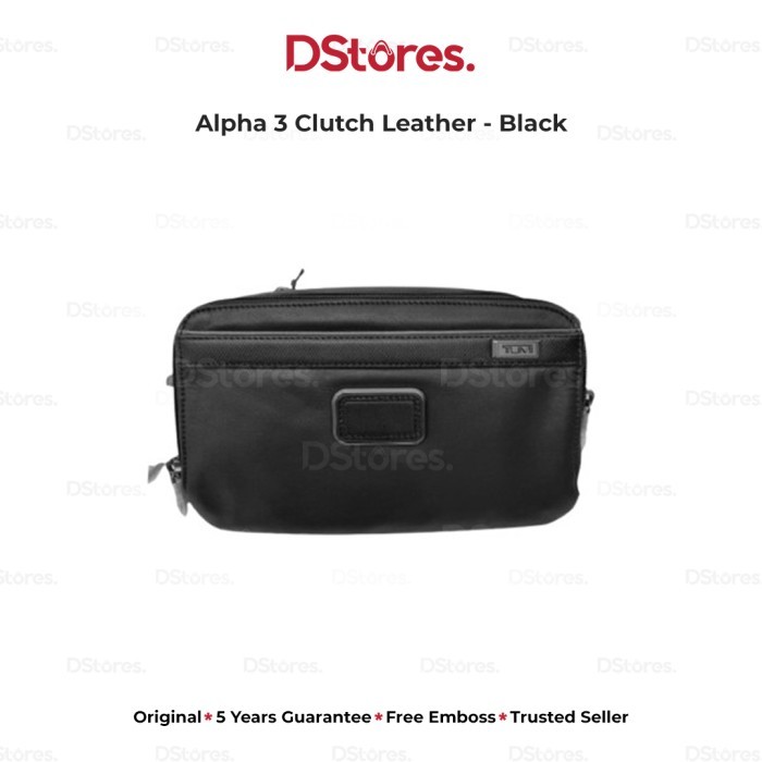 TUMI Alpha 3 Clutch Leather - Black