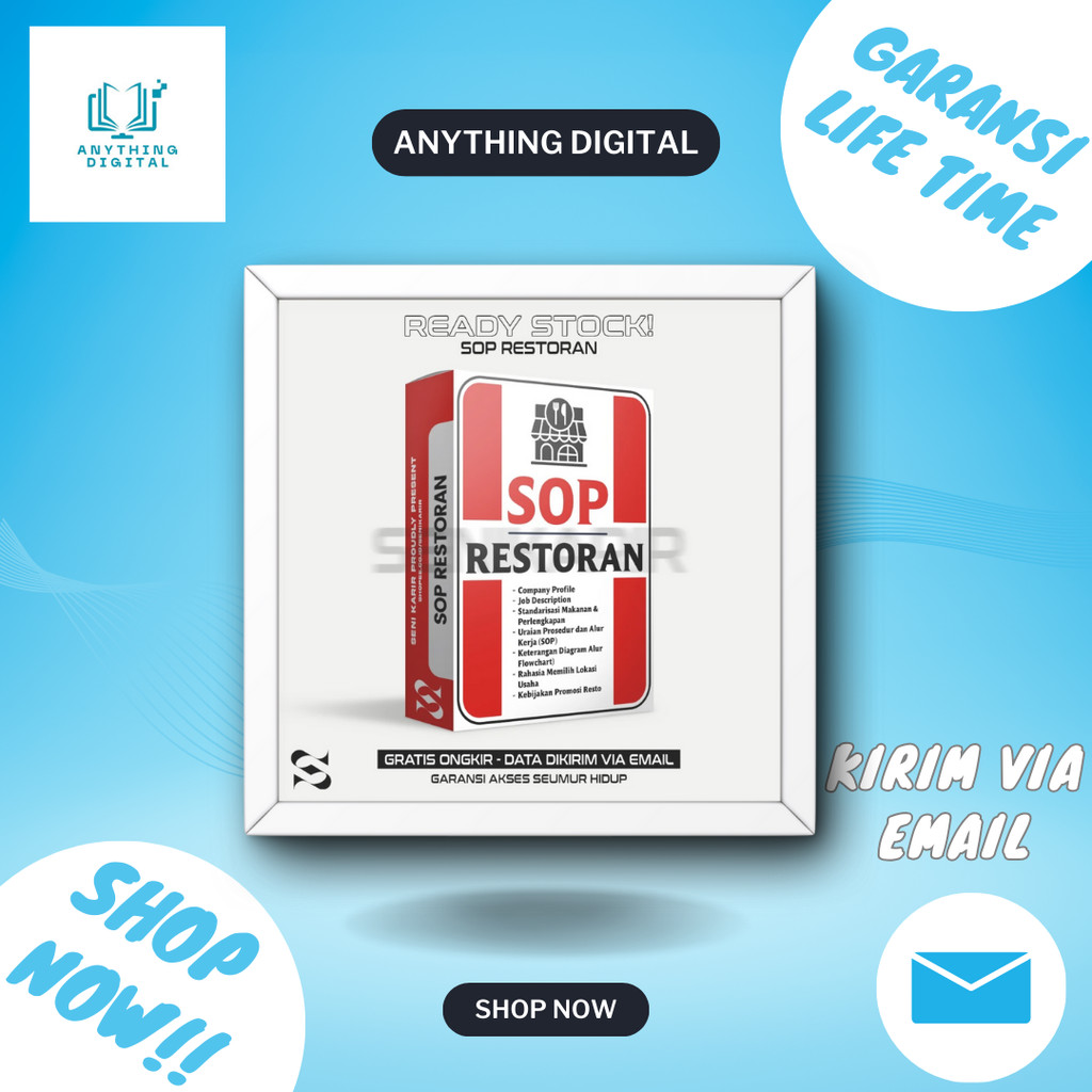 Paket SOP RESTORAN - Standar Operasional Prosedur Usaha Bisnis Restaurant Rumah Makan Resto Lengkap