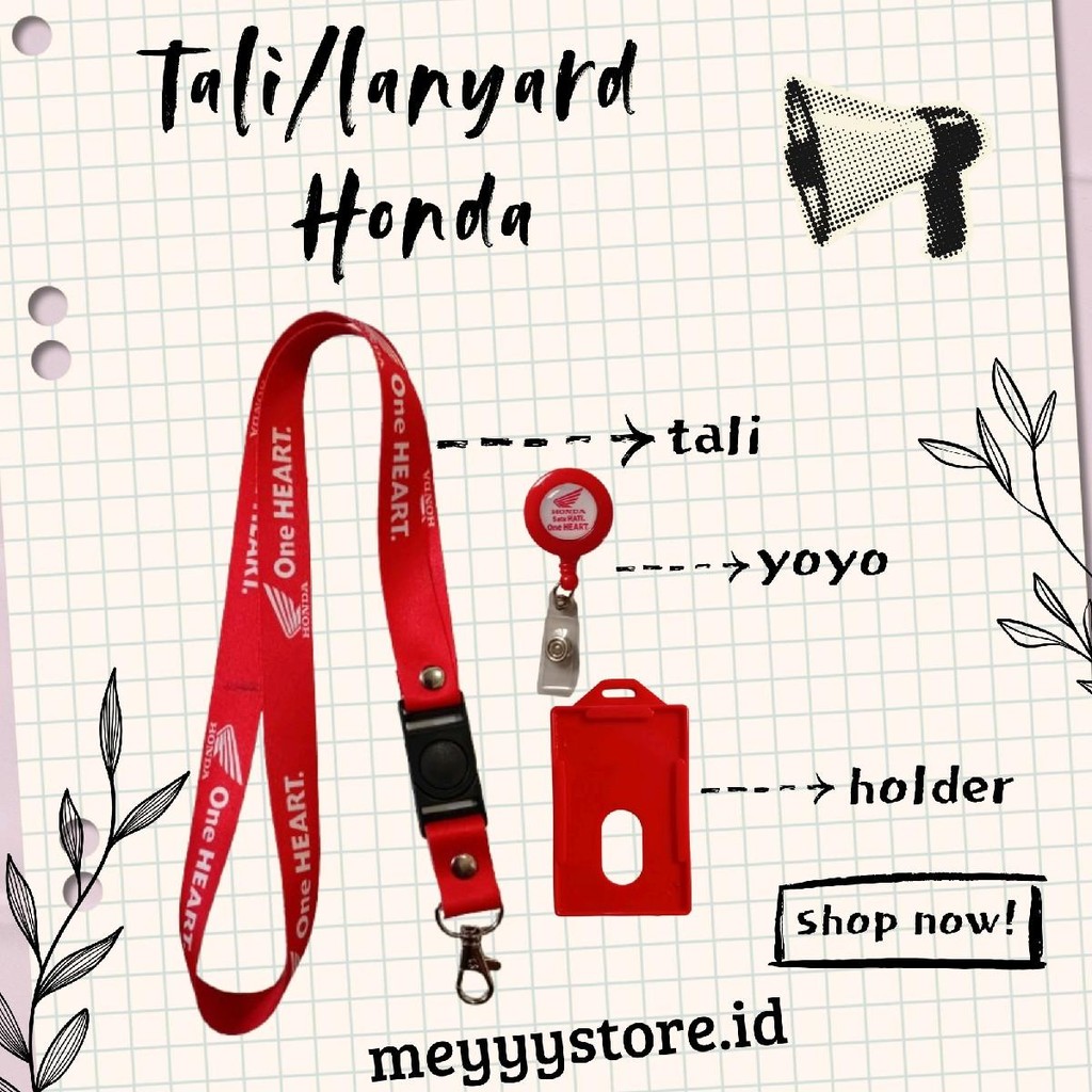 

READYYY Tali Gantungan ID CARD / Lanyard HONDA ONE HEART Merah [STOCK MELIMPAH] Termurahhh Harga Grosir!