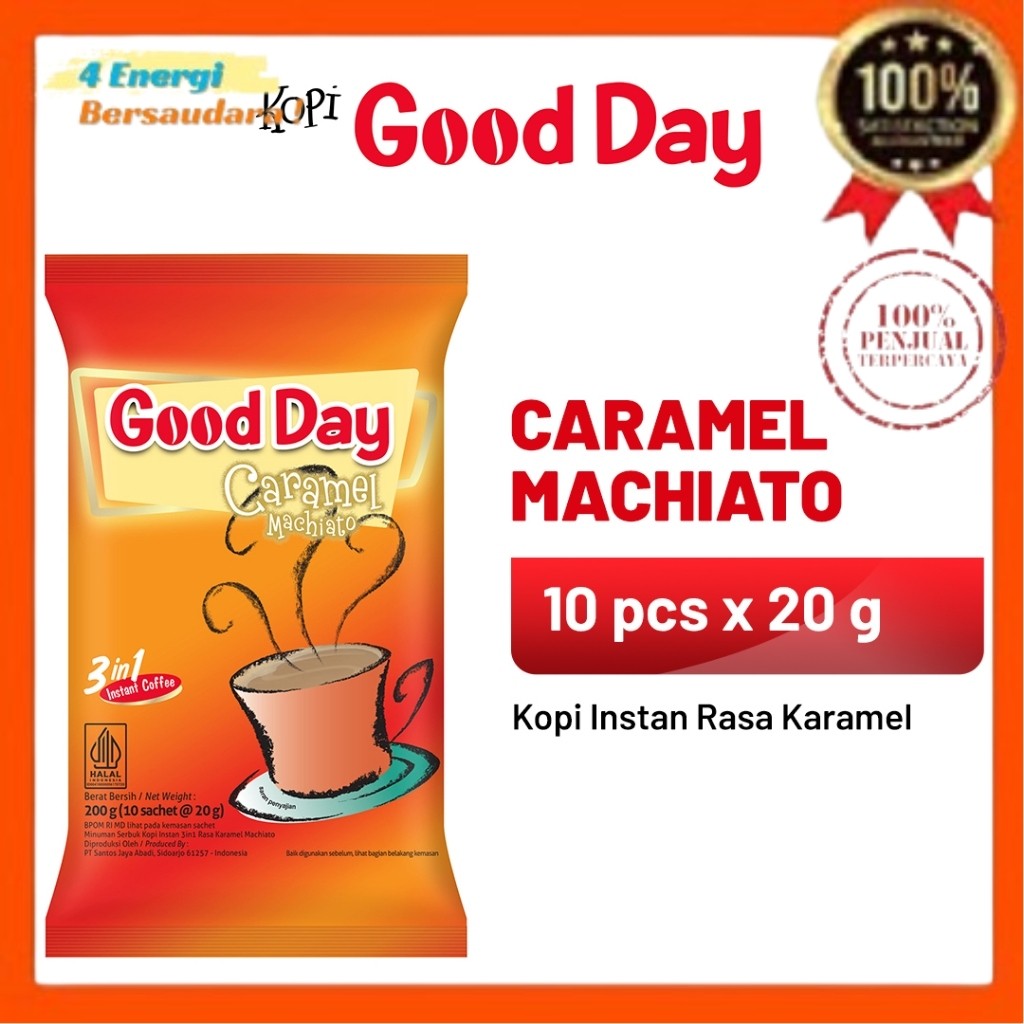 

Kopi GOOD DAY Caramel Machiato 1 Pack (10 x 20 gr) 4 Energi Bersaudara