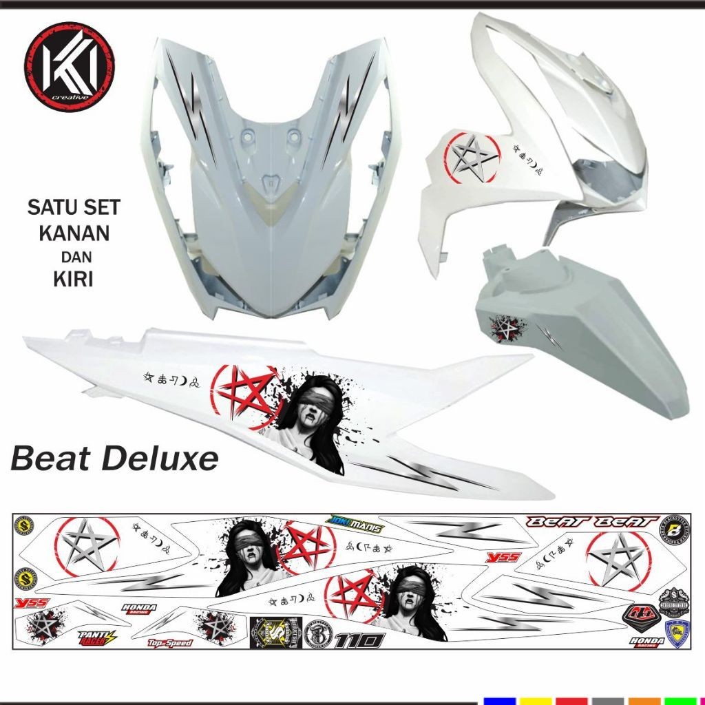 MOTIF KEREN STRIPING STICKER MOTOR BEAT DELUXE ISS 2020 2024