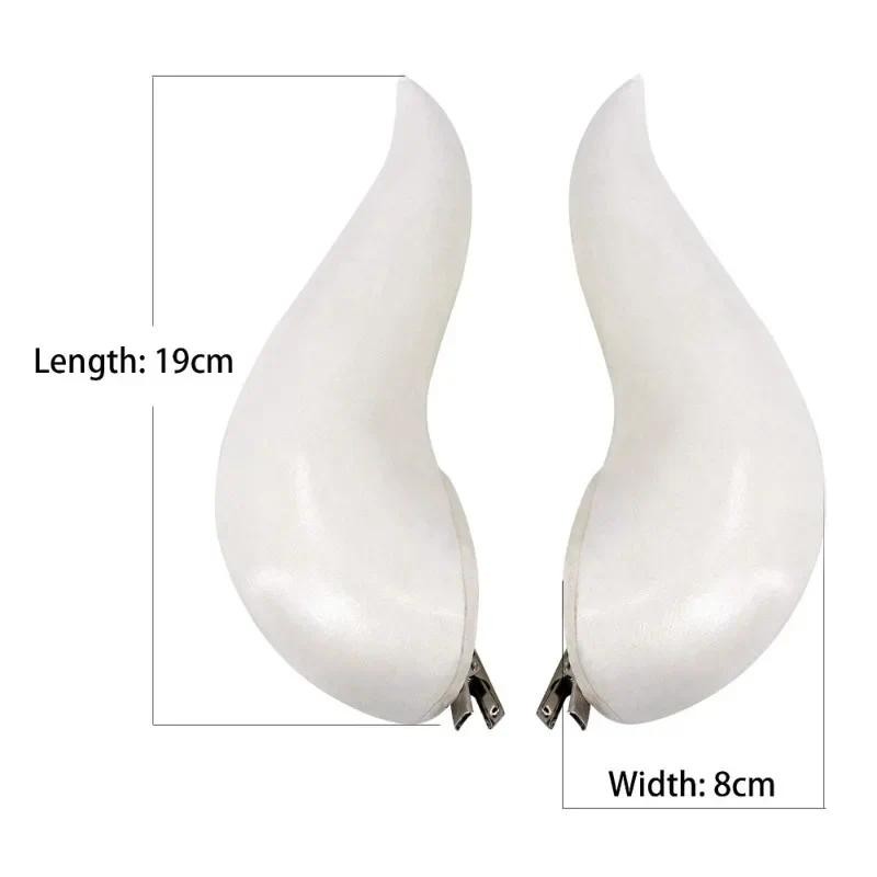 Big White Horns with Clips Bowsette Costume Props Gothic Lolita Accessories Role Play Fancy Dress An