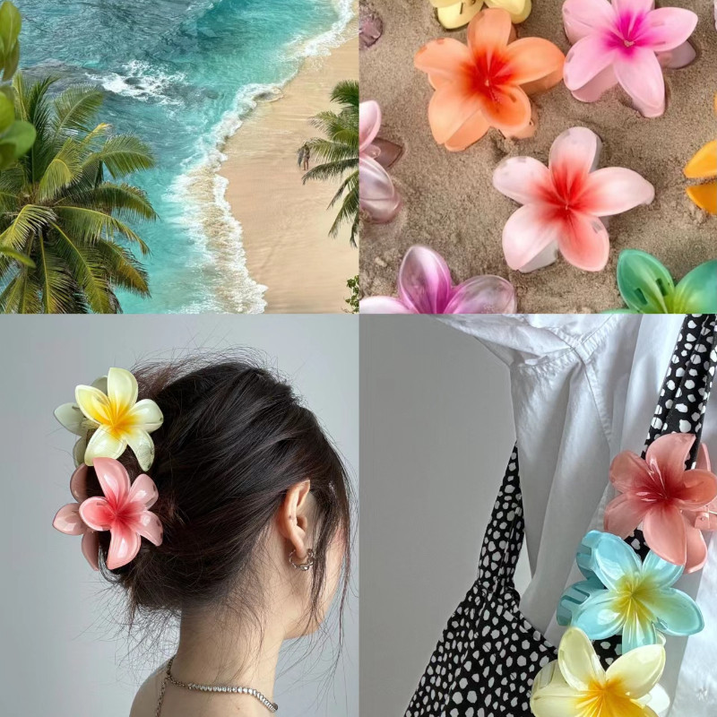 Jepit Rambut Plumeria Bunga Kamboja Warna Soft Ukuran 8cm bunga bunga kamboja jedai bunga kamboja  j