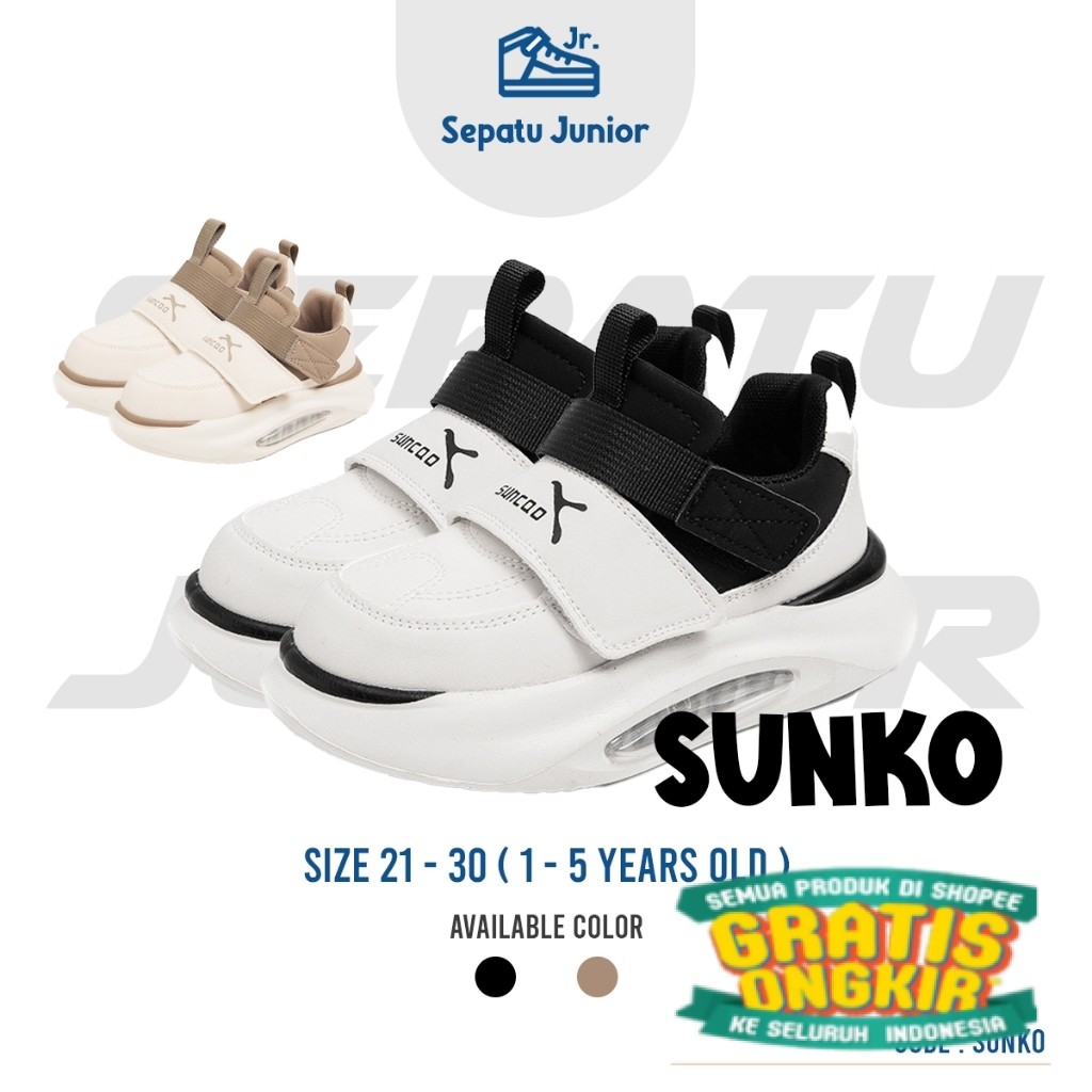 SJR - Sepatu Anak Laki-laki Sneaker Anak Cowok Perekat Velkro Premium Premium Tipe SUNKO Sepatu Juni