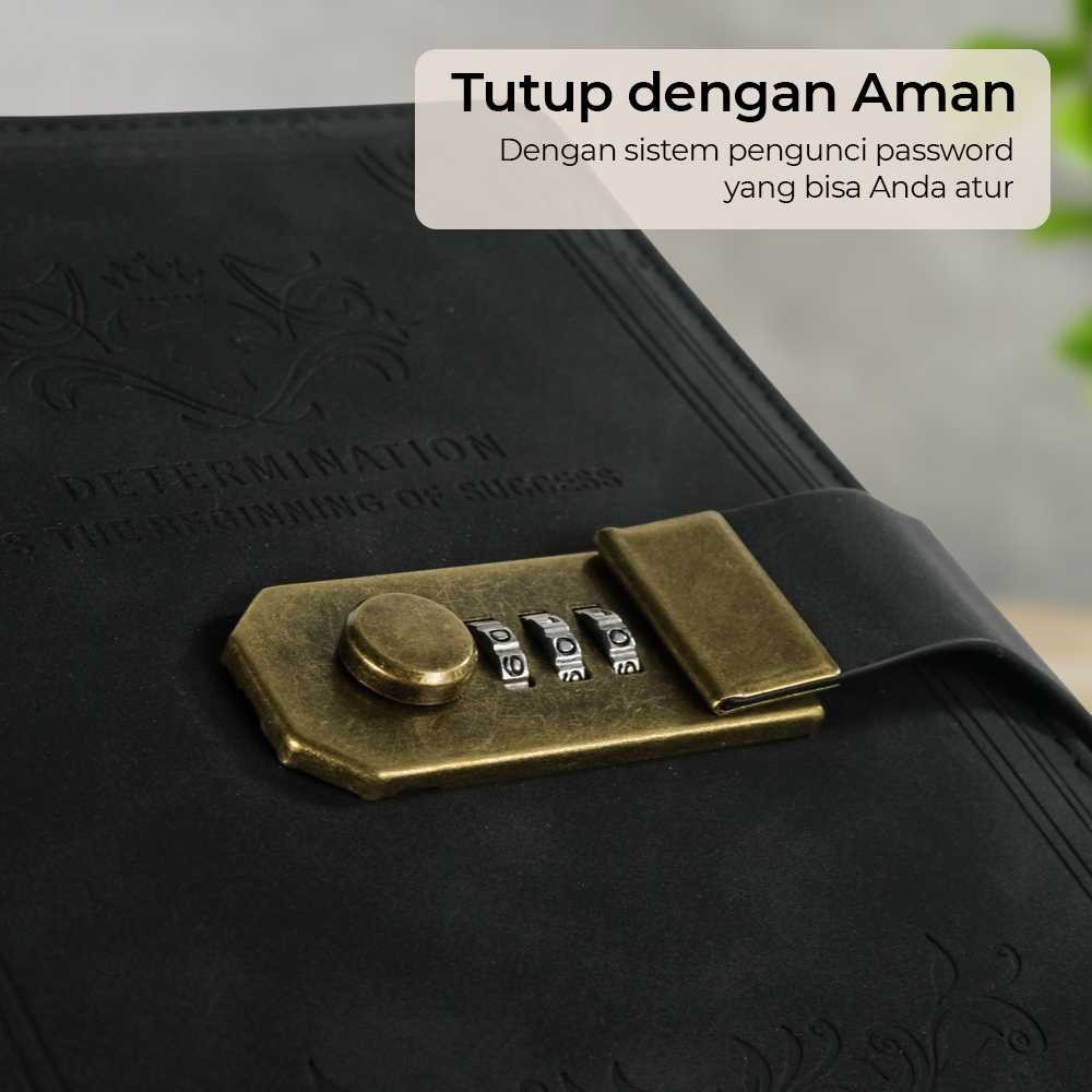 

Buku Jurnal Leather Diary A5 68GSM 200 Halaman Grid with Lock - TD100 Toddi
