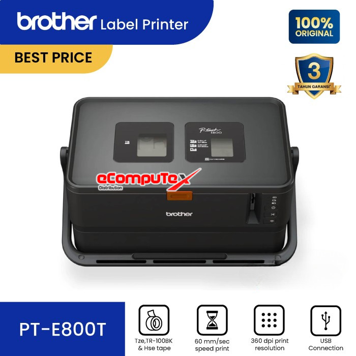 

PRINTER BROTHER PT-E800T TUBE PRINTER WITHOUT KEYBOARD LABEL MAKER - ORI - GARANSI RESMI