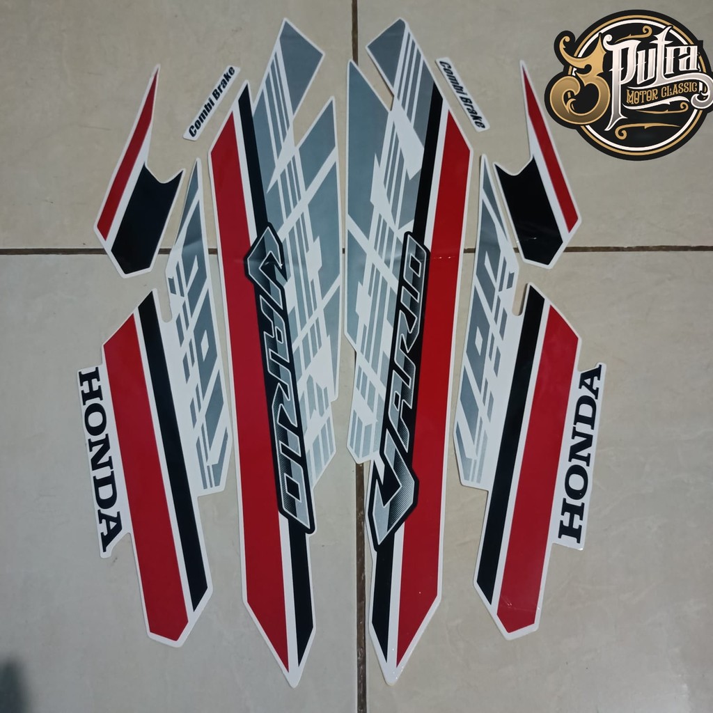 stiker striping honda vario 125 iss putih 2017 lis body standar berkualitas original