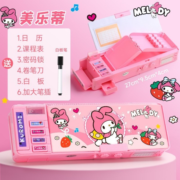

BEST P R O M O Tempat Pensil Password Multifungsi Astronot Rocket Roket Karakter Cinnamoroll Biru Kuromi Ungu Melody Pink Lucu Kotak Pensil Alat Tulis Bahan Tahan Air Berkapasitas Besar Lapis Ganda Termasuk Rautan Pakai Sandi - Melody