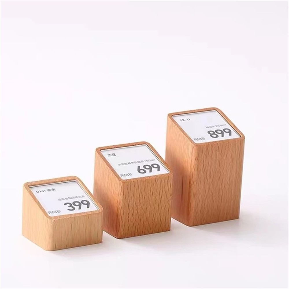 

Acrylic Price Tag Paper Holder Display Stand Table Mini Price Cubes Jewelry Label Sign Watch Tag