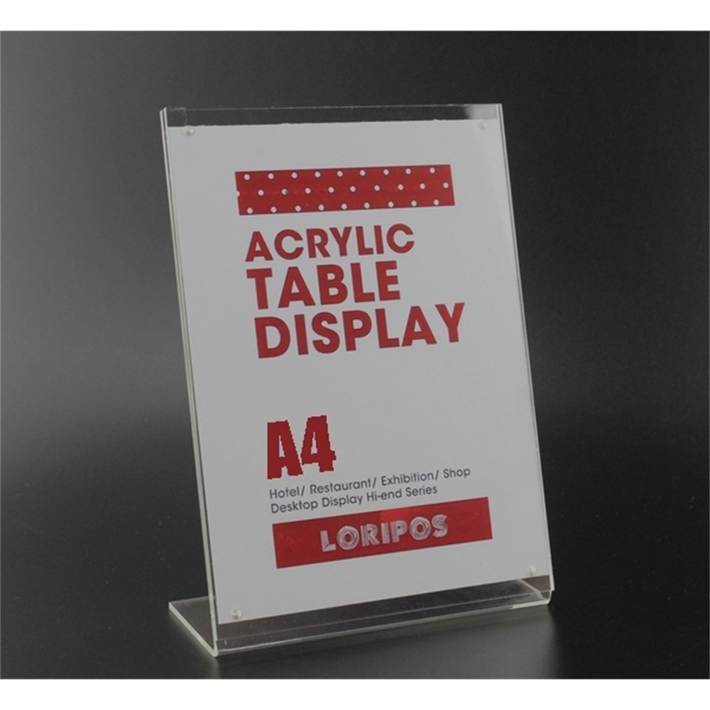 

A4 L Poster Rack Magnetic Acrylic Table Desktop Menu Price Label Tag Frame Holder Stand Advertising Showing Stand