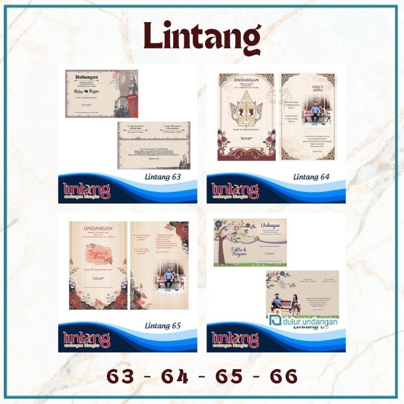 Lintang 63, 64, 65, 66 Undangan Pernikahan / Ngunduh Mantu / Khitanan / Orang Tua Model Elegan Terba