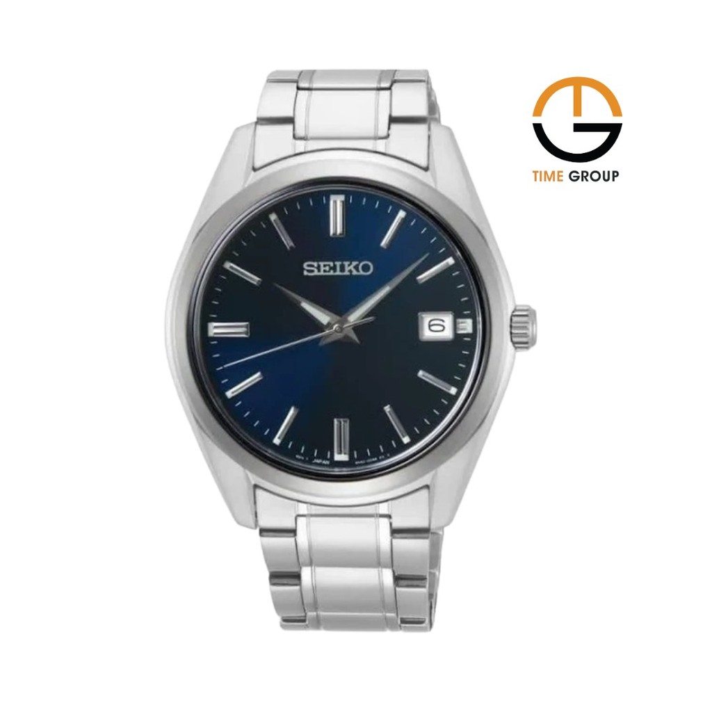 JAM TANGAN PRIA SEIKO SUR309 SUR309K1 ANALOG STAINLESS BLUE DIAL BONUS PIN PUSHER