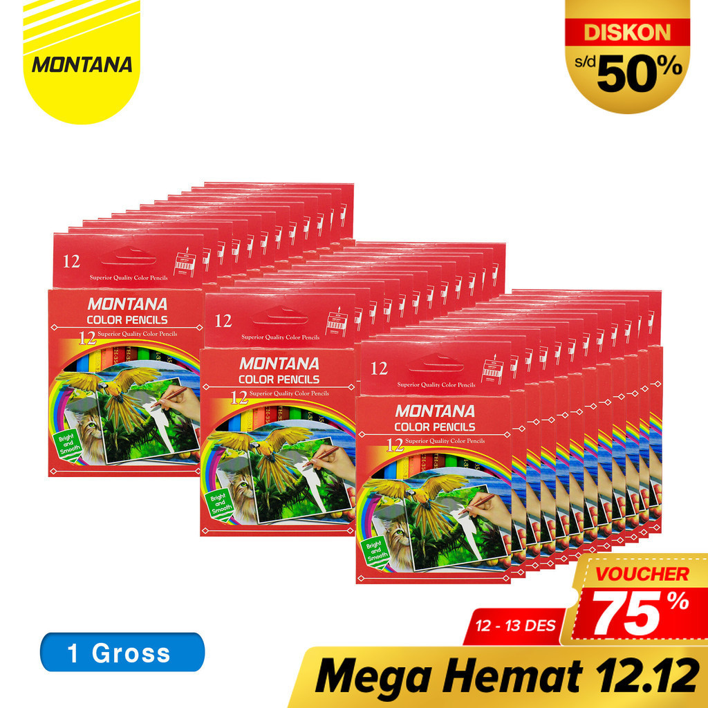 

MONTANA Color Pencil / Pensil Warna Montana TH-350 / 12 Warna / 1GROSS