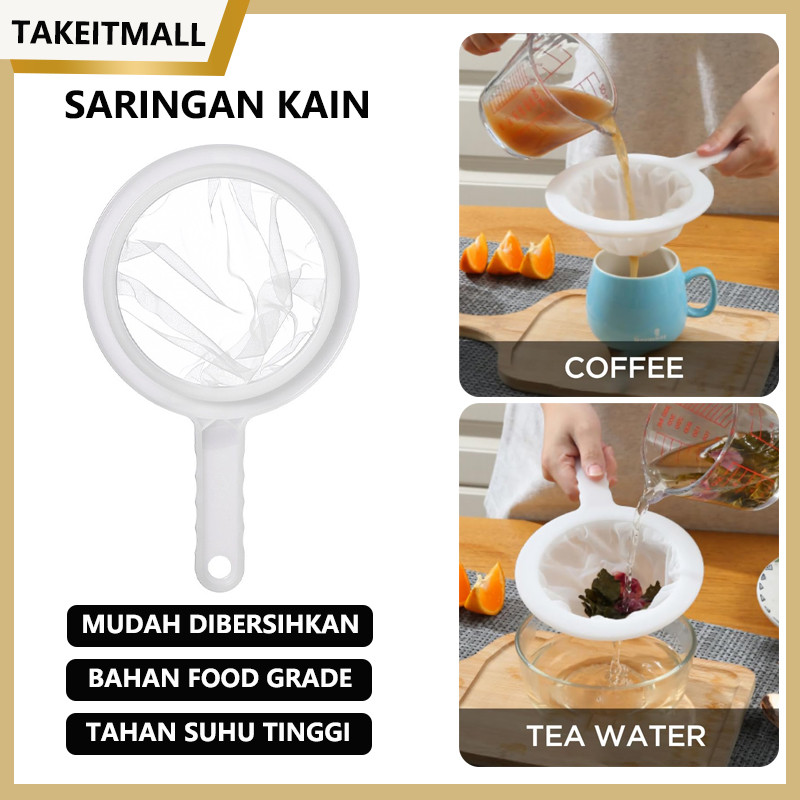 Saringan Nilon/ Saringan Kopi Susu Kacang Kedelai Jus Jamu Teh Kain/ Penyaring Makanan