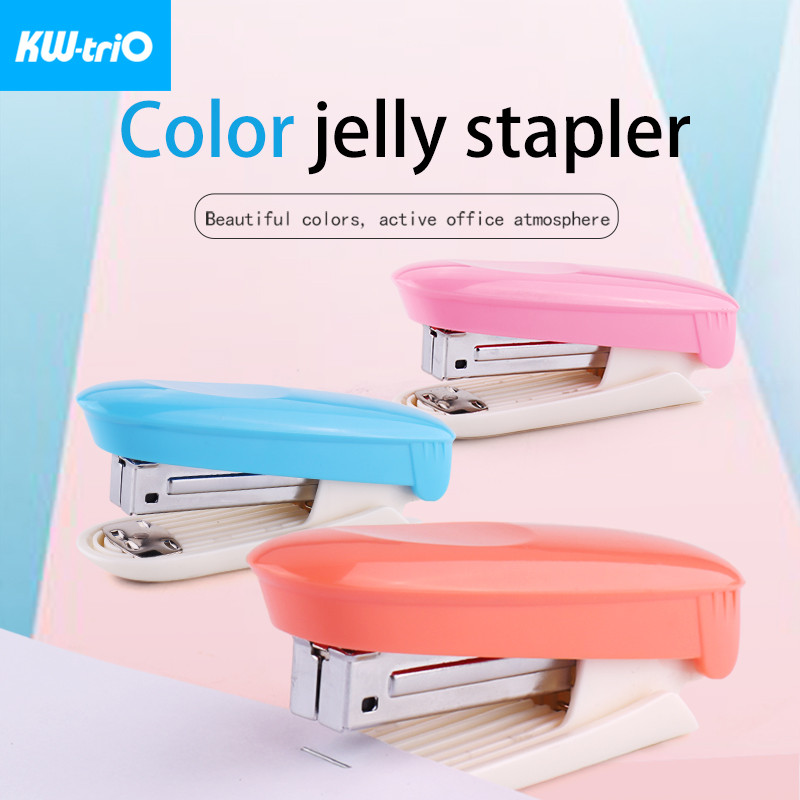 

KW-triO Mini Portable Stapler 48mm Paper Feed Depth Stapler Machine Easy Bind Book Paper Card School Stationery Office Supplies