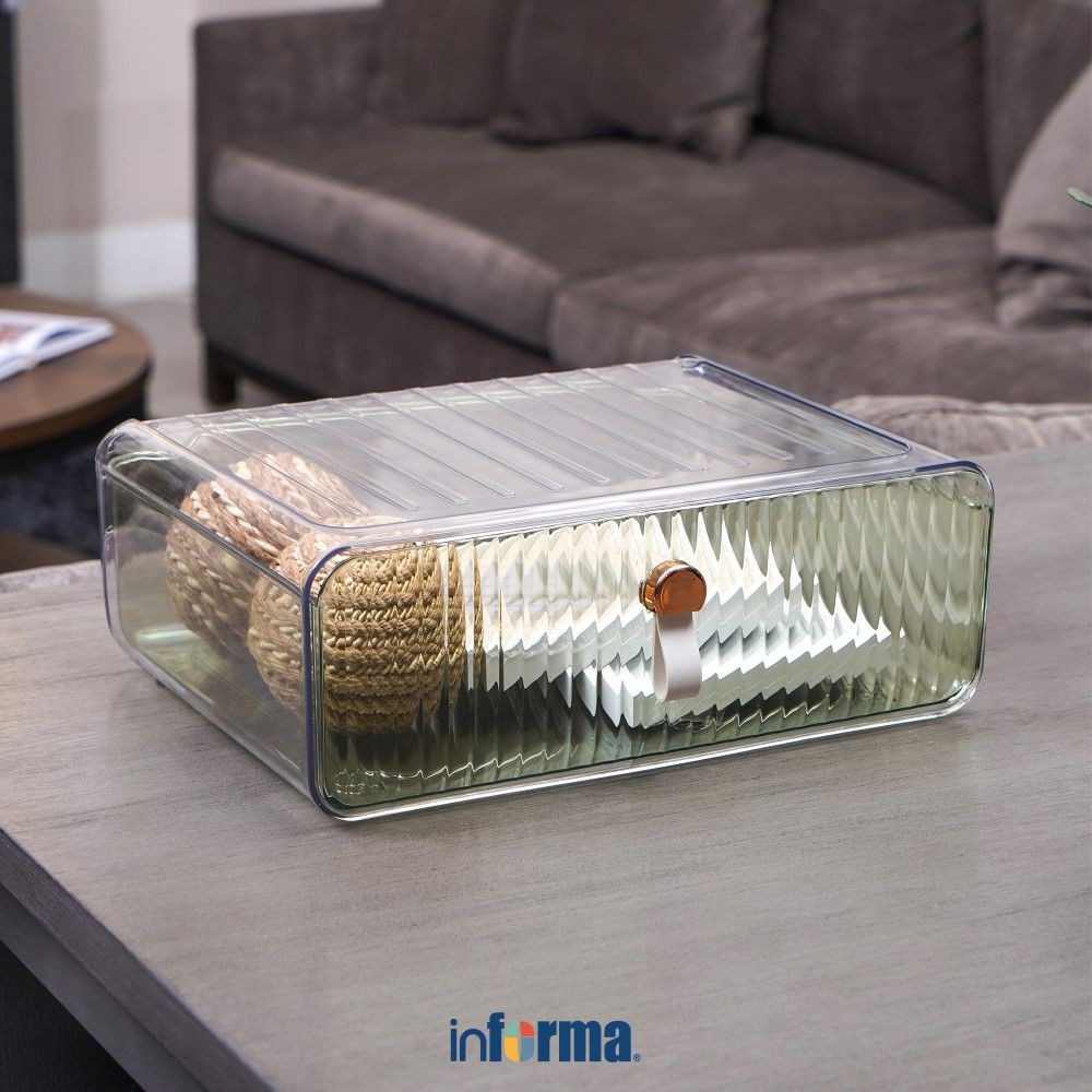 Informa 34.5x26x12 cm Lux Laci Penyimpanan Multifungsi - Hijau Desk Mini Drawer Tempat Organizer Ala