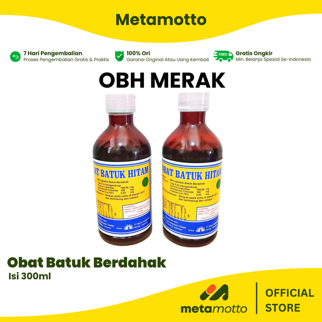 OBH OBAT BATUK HITAM Cap MERAK 300 ML Obat Batuk Berdahak - Metamotto