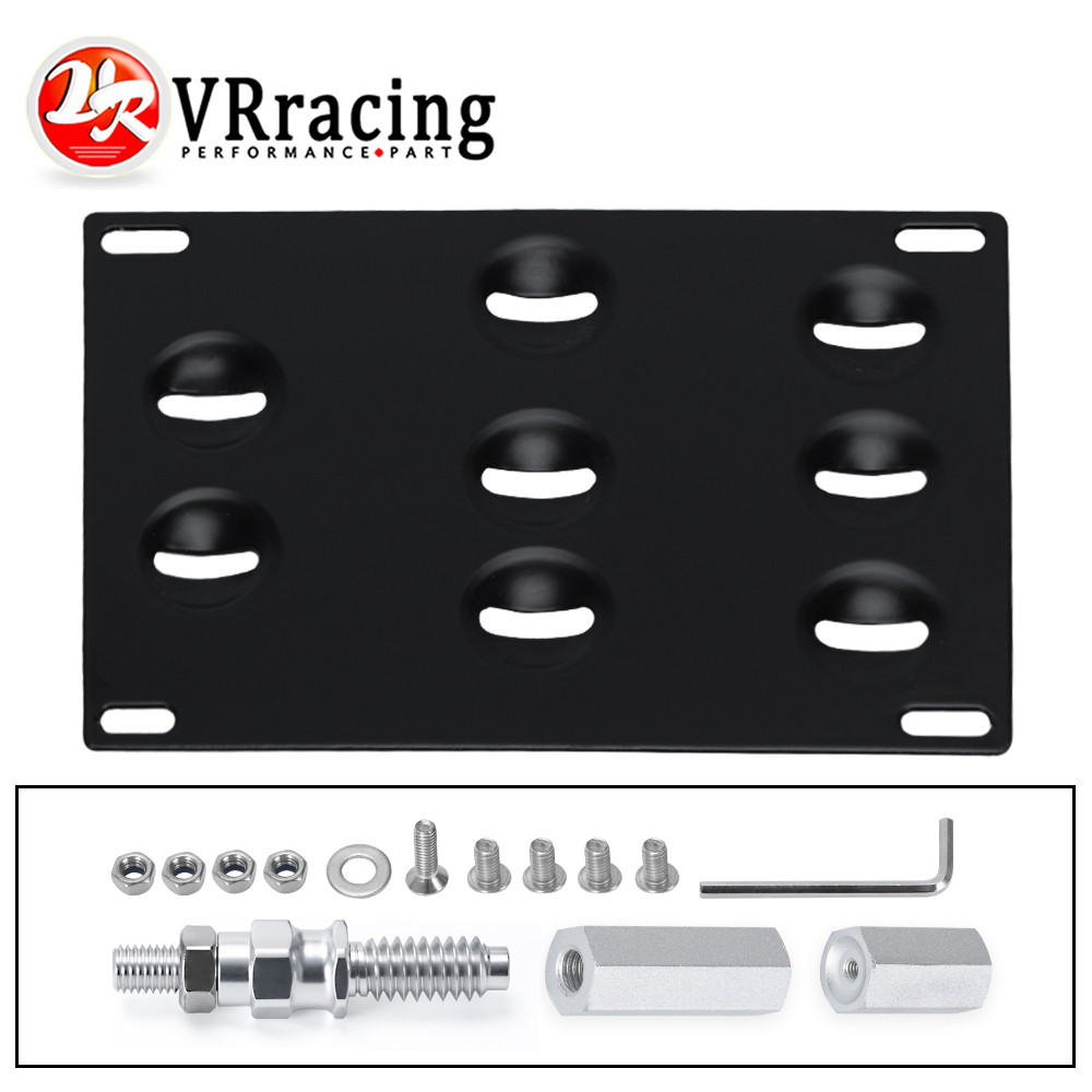 

Front Bumper Tow Hook License Plate Mount Bracket Holder For 06-13 BMW E92 E93 325i E70 X5 & 01-15 Mini Cooper R50 R52 R53