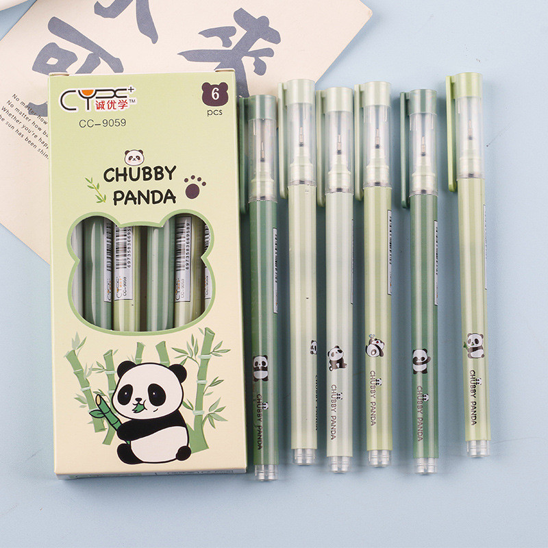 

AWC PULPEN GEL 0.38 MM MOTIF PANDA LUCU IMUT CHUBBY FLUFFY TIP RUNCING ISI 6 PCS