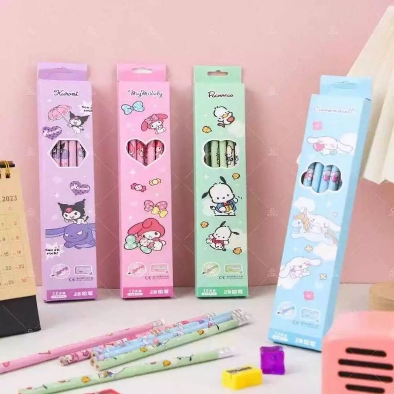 

Pensil 2B motif lucu Pensil Box isi 12pcs
