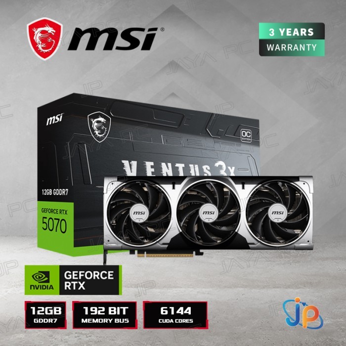 VGA MSI GeForce RTX 5070 Ventus 3X OC 12GB - 12 GB GDDR7