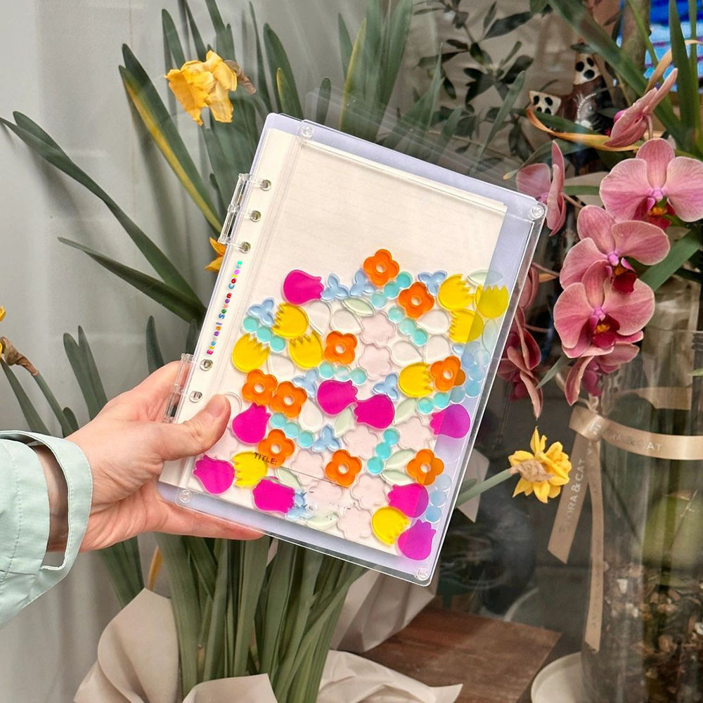 

Transparent And Visible Acrylic Notebook Diy Creative Stationery A7/A5 Notebook Quicksand Loose Leaf Notebooks Students Supplies