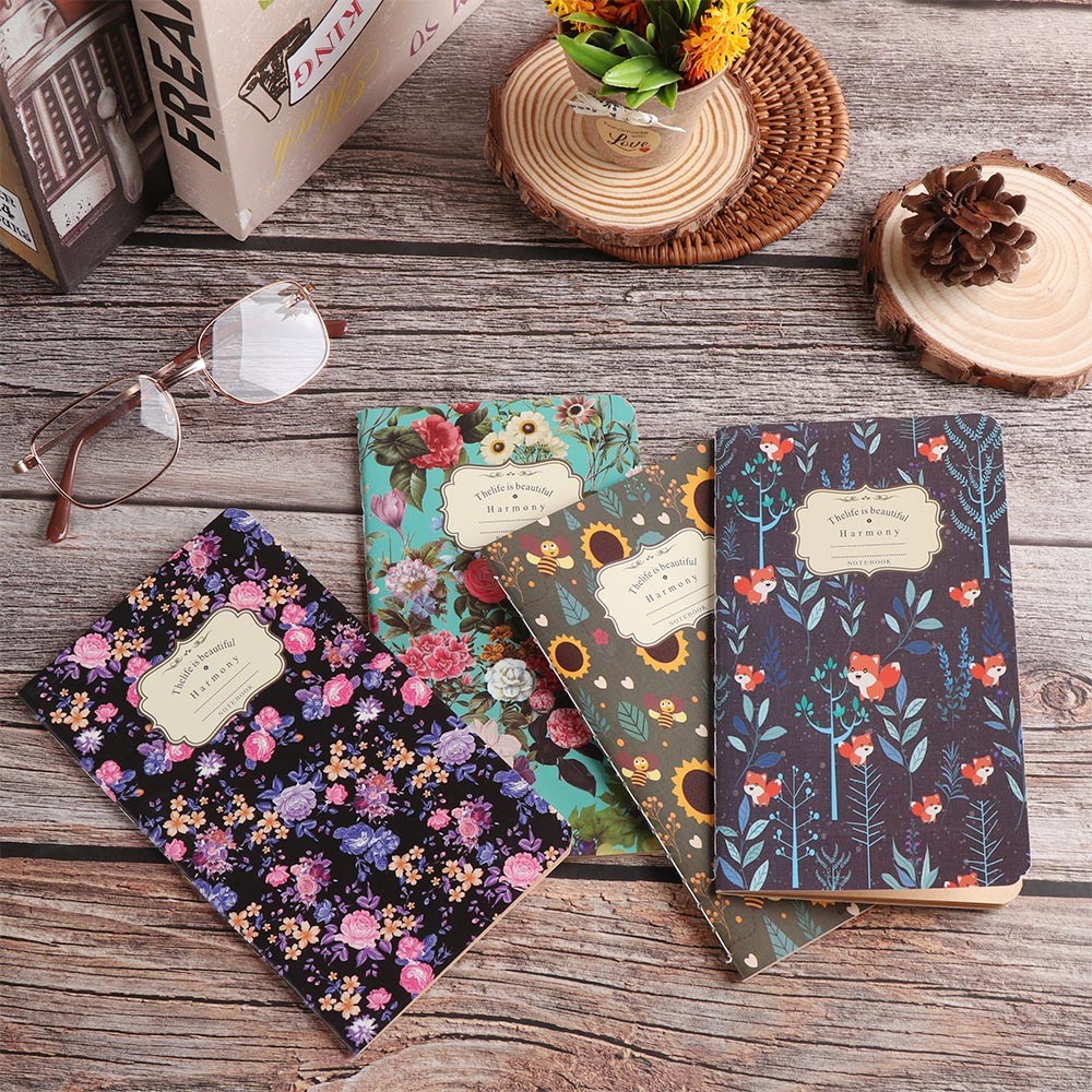 

1Pc Retro Kraft Paper Notebook Portable 48K Workbooks Hand-painted Sketchbook Notebooks Notepad Student School Office Stationery