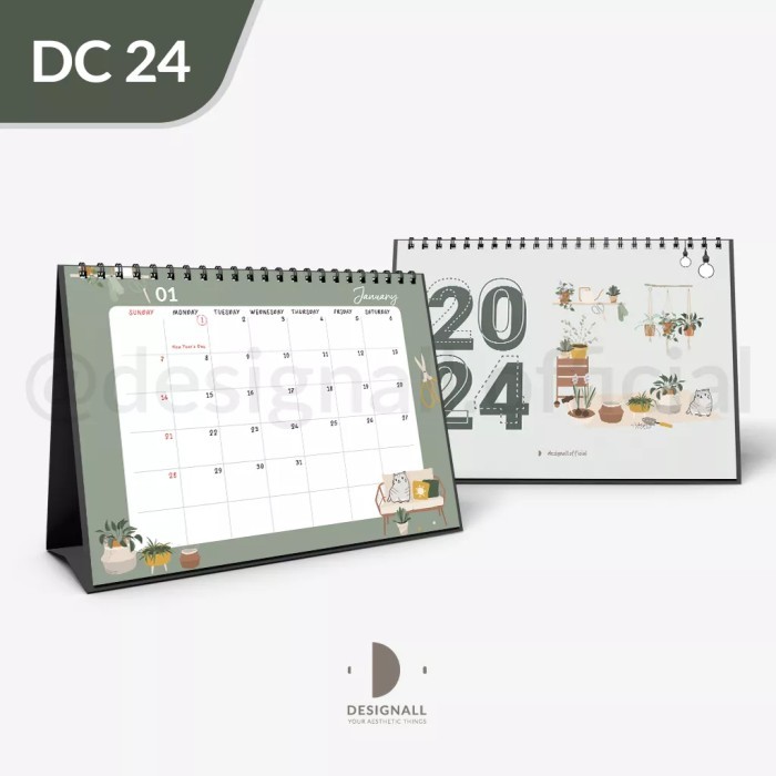 

Andma Kalender 2024 Meja Duduk Aesthetic Spiral DC