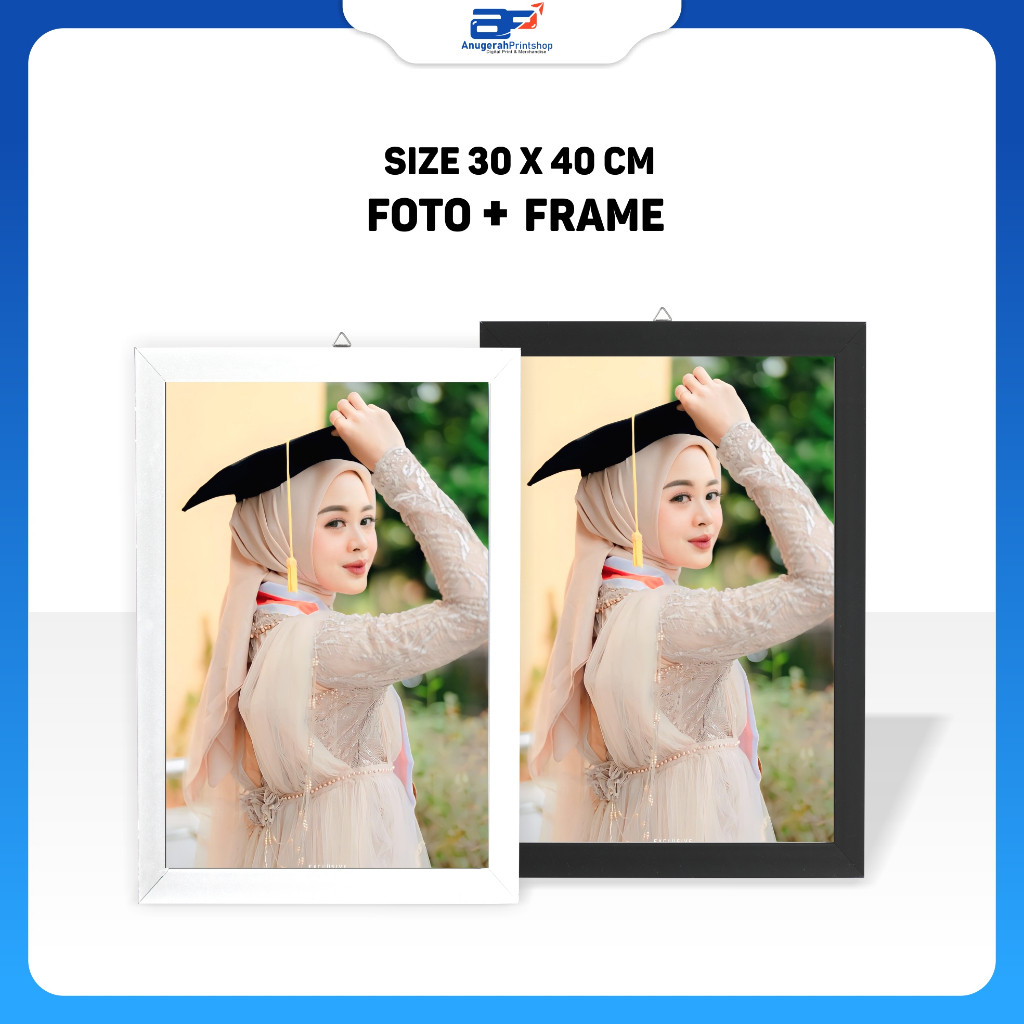 CETAK FOTO HIASAN DINDING FRAME MINIMALIS 12R 30X40 CM FRAME TANPA KACA FRAME FIBER FOTO CUSTOM CETA